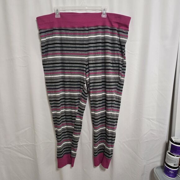 Sleep by Cacique Women Plus Size 26-28 Striped Lounge Stretchy Pants Joggers - Picture 2 of 6